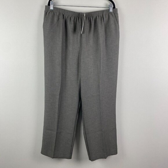Alfred Dunner Classic Pull On Elastic Waist Pants Size 18 Short Gray Straight - Picture 1 of 10